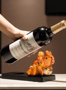 螃蟹柿子葡萄红酒架酒柜装饰品摆件餐柜轻奢高档有钱有势礼品