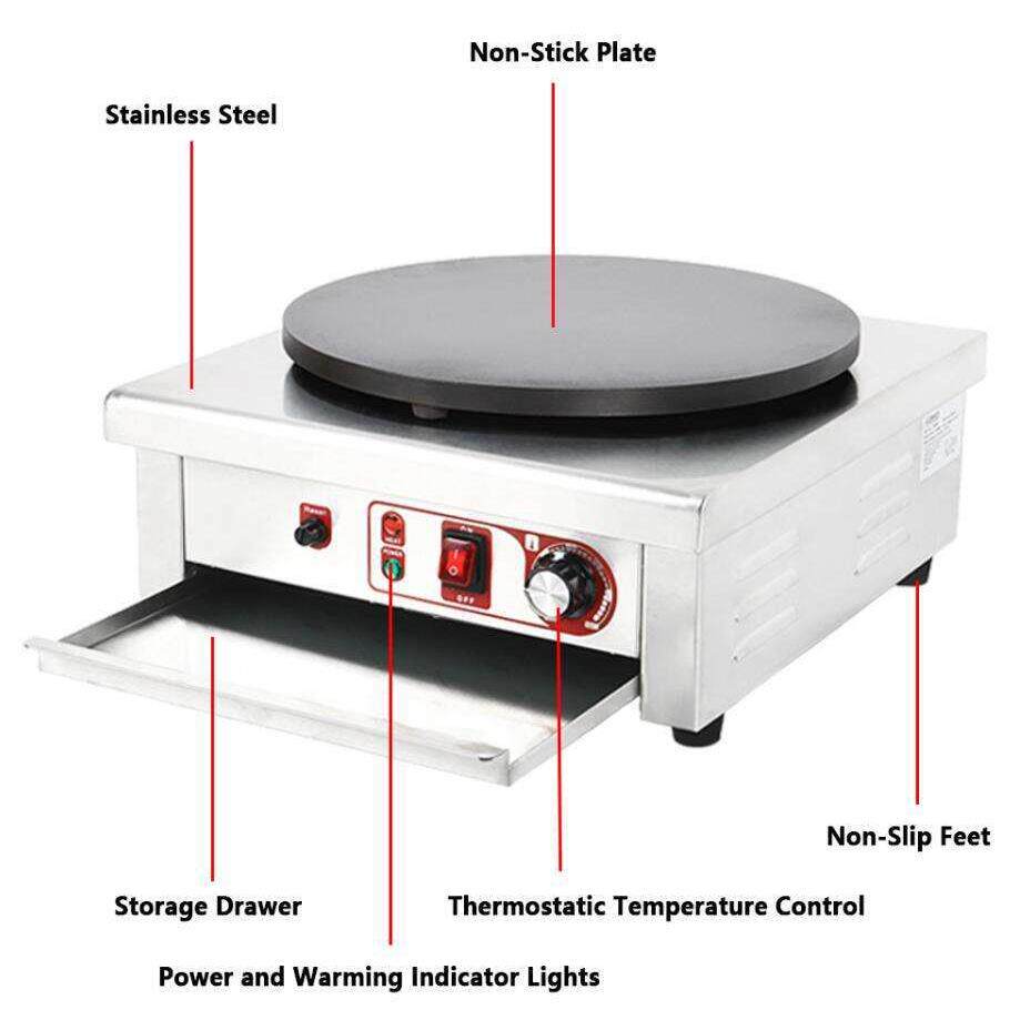 Factory direct selling price Western kitchen commercial pancake stove tabletop pancake fruit electromechanical pancake pan hand-caught pancake crepe