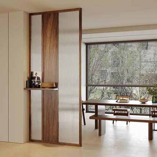 新中式实木浴室办公室玻璃隔断客厅玄关入户门屏风隔断客厅遮挡 - 图1