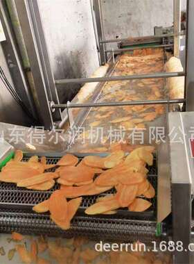 全自动山药片油炸设备 薯片生产油炸锅 杏鲍菇脆油炸机食品油炸机