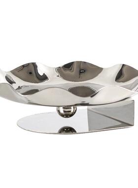 极简软装饰品悬空花边不锈钢果盘摆件样板房设计师艺术酒店收纳盘