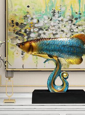 欧式风格装饰品发财金龙鱼摆件电视柜办公桌乔迁新居创意礼品