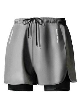 Set of 4 women’s casual athletic shorts with striped print