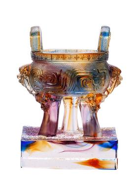 琉璃三足鼎摆件圆鼎公司办公室开业乔迁商务礼品