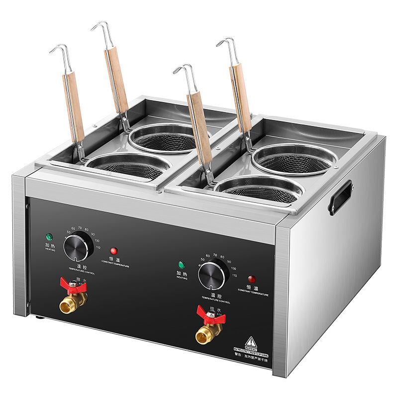 Commercial desktop four-head noodle cooker electric heating noodle cooking machine spicy hot pot maocai dumpling soup noodle stove manufacturer
