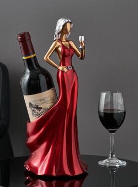 红酒架摆件跳舞女创意轻奢高档客厅家居玄关餐边电视柜酒柜装饰品
