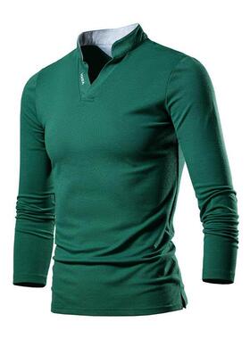 Bottom shirt, long sleeved shirt, stand up collar, men