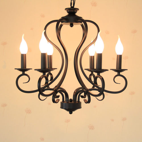 欧式烛台客厅吊灯现代简约地中海餐厅卧室灯饰法式复古蜡烛吊灯具-图0