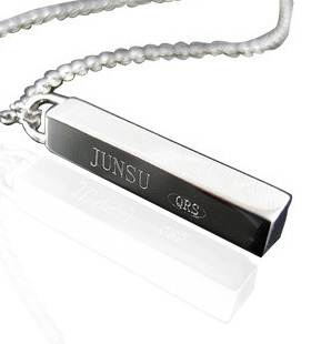 情的私饰925银刻名字项链 立体项链刻字字母汉字项坠diy时尚韩