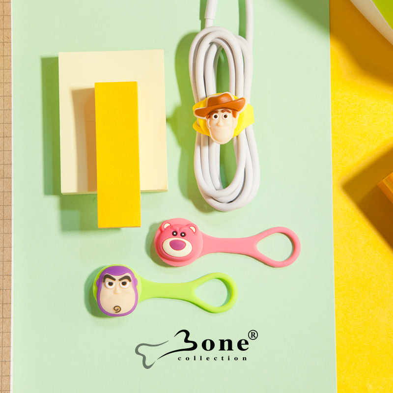Bone蘋果7多功能耳機繞線器膠矽紮帶卡通束繩資料線綁帶韓國捆繩