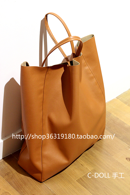 淺咖啡色cabas tote shopping bag 簡約購物袋 歐美風熱捧托特包