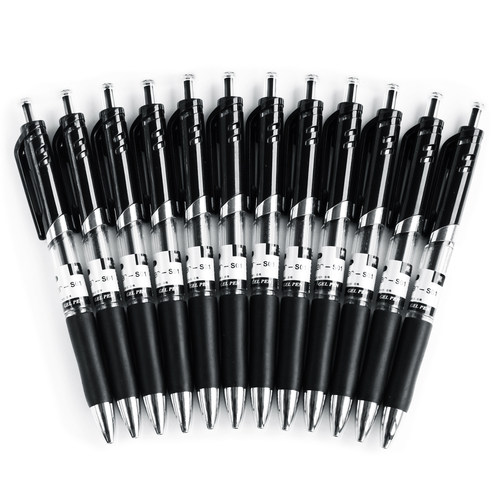 得力S01按动中性笔 0.5mm 得力黑色水笔 流畅型签字笔 办公水笔 - 图3