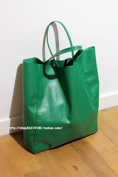 cabas tote shopping bag歐美街拍同款托特包購物袋(祖母綠)