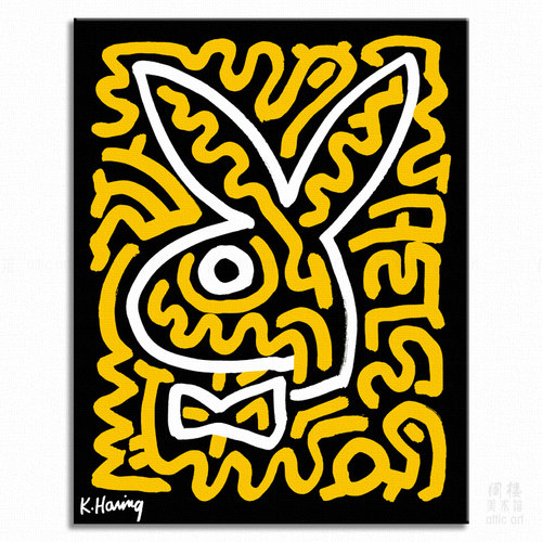 Playboy 花花公子 Keith Haring 凯斯哈林装饰画波普艺术简约时尚 - 图0