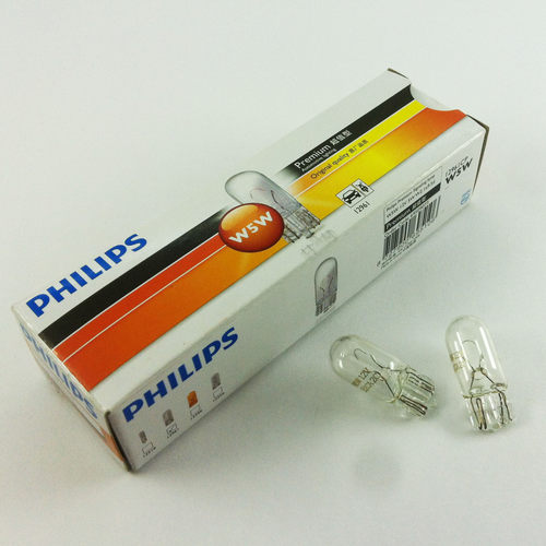 飞利浦 示宽灯汽车灯泡 T10插泡 12961 W5W 12V 室内灯牌照 - 图0