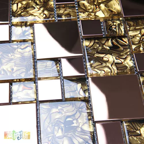 Металлическая стеклянная мозаика, головоломка, розовое золото