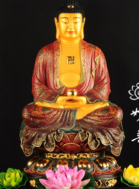 台湾宝华鎏金娑婆三圣观世音佛像