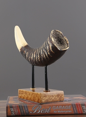 摆设样板房复古欧式风羊角摆件