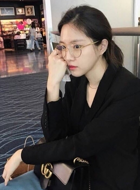 韩国正品代购直邮拼色金边框架