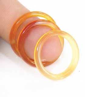 冰透玛瑙红玉髓两用细款饰品戒指