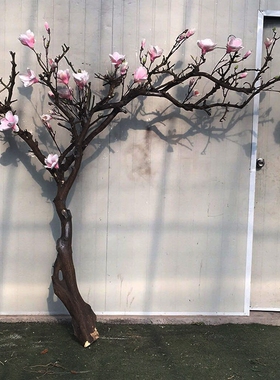 仿真玉兰花枯枝婚庆橱窗摆件