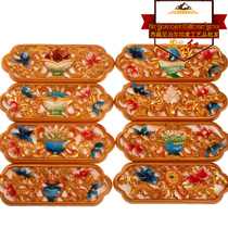 Hidden red Tibetan furnishing combined materials 10cm Seven Treasure wheels Back to flower board A set of eight hotel guesthouses upholstery