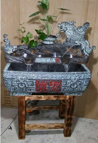 流水摆件 长水槽 鱼缸 古风经典 酒店办公室 客厅加湿器 室内喷泉 - 图0