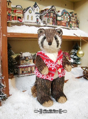 田园风草编森林系婚礼工艺摆件