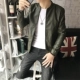2019 áo khoác da nam trẻ trung mới áo khoác mỏng mùa thu Slim Áo khoác da Hàn Quốc đẹp trai áo khoác nam - Áo khoác đôi shop quan ao nam Áo khoác đôi