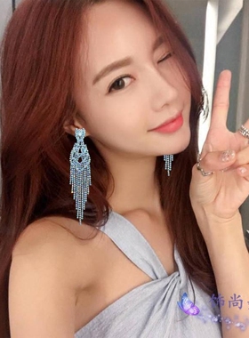 欧美时尚奢华流苏夸张新娘大耳环