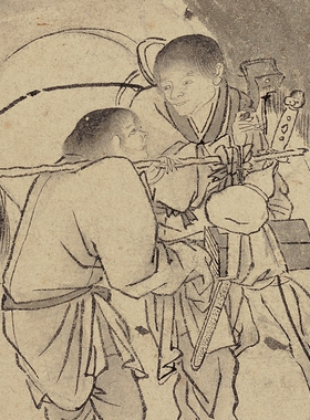马轼李在夏芷归去来辞图卷高清国画白描经典临摹彩色画稿微喷画心