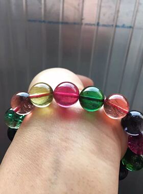 巴西纯天然玻璃体碧玺手链
