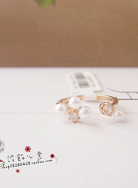 锆石镶钻百搭超仙开口戒指