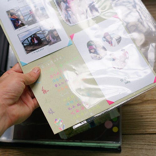 DIY相册插页保护袋 3孔A4收纳PP袋子 透明文件袋 防潮防霉 6丝 - 图3