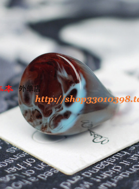 欧美风蓝绿色圆形夸张戒指