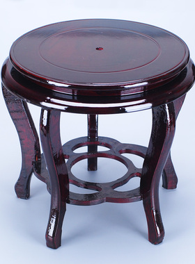 高脚瓷器花瓶木底座摆件花盆中