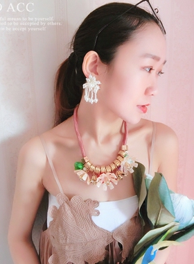 繁花原创手作风复古珍珠耳环