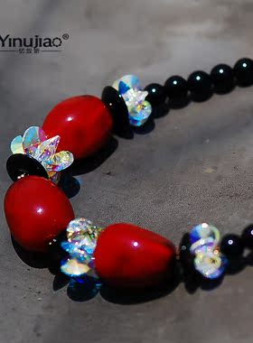 玛瑙饰品水晶波西米亚风锁骨链