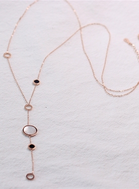 钛钢镀18k玫瑰金新款m007毛衣链