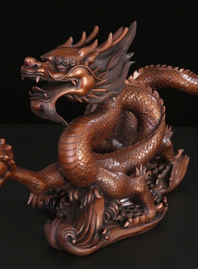 匠泽铜魂踏浪盘龙家居摆设装饰品