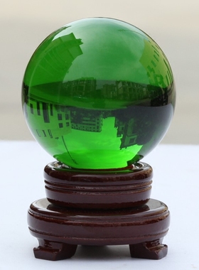 摆件特价绿色水晶球摄影