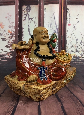 电视柜陶瓷石湾公仔贺寿弥勒佛