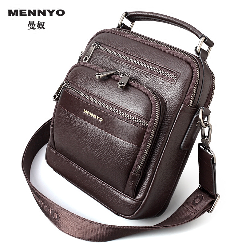曼奴单肩男士包包真皮商务潮斜挎包 mennyo男士包袋