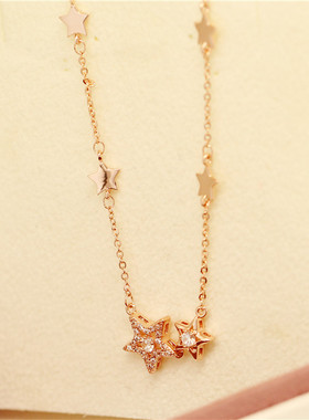 日韩新款时尚优雅双星星星仿钻