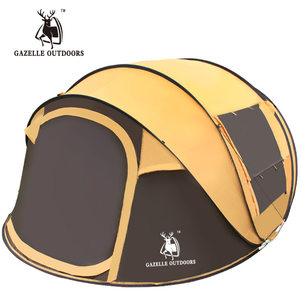 高档徽羚羊户外露营旅行3-4人全自动手拋速开帐篷登山野营船型帐