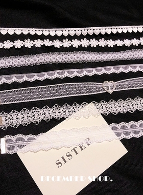 白色蕾丝夏日爱心女脖子饰品项圈