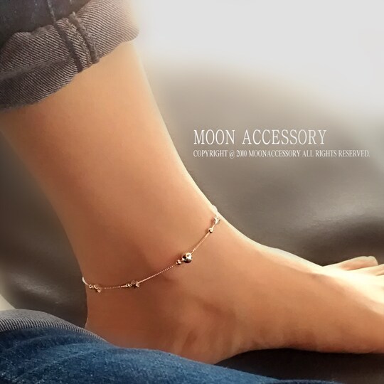 气质转运珠小星星925纯银脚链女ins小众设计性感夏季脚踝链足链