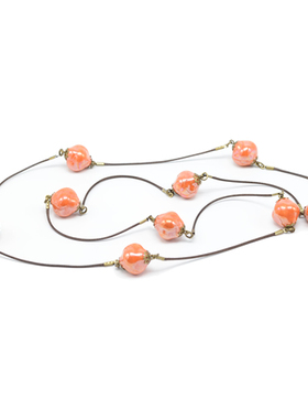 Bossoir陶瓷珠手工制造毛衣项链