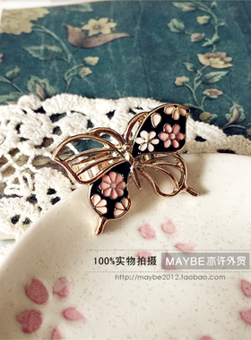 韩国时尚个性风滴釉蝴蝶食指花朵