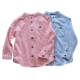 Trẻ em mùa xuân và mùa thu đứng cổ áo cotton dài tay áo sơ mi trung bình trẻ em trai chàng trai bông gạc chống nắng áo sơ mi dài tay - Áo sơ mi áo sơ mi cho bé gái 12 tuổi Áo sơ mi